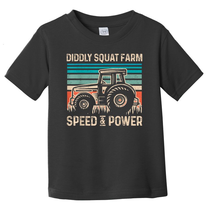 Perfect Tractor Design Diddly Squat Farm Speed And Power Vintage Retro Toddler T-Shirt