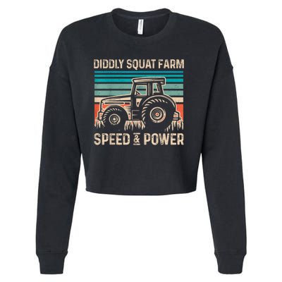 Perfect Tractor Design Diddly Squat Farm Speed And Power Vintage Retro Cropped Pullover Crew