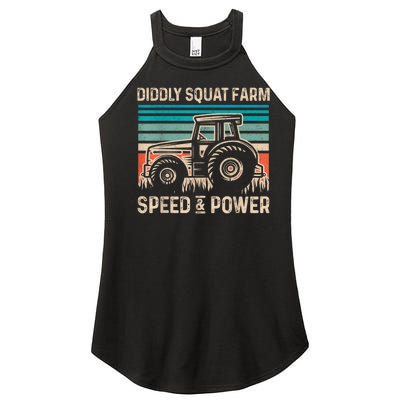 Perfect Tractor Design Diddly Squat Farm Speed And Power Vintage Retro Women's Perfect Tri Rocker Tank