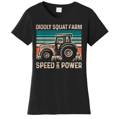 Perfect Tractor Design Diddly Squat Farm Speed And Power Vintage Retro Women's T-Shirt