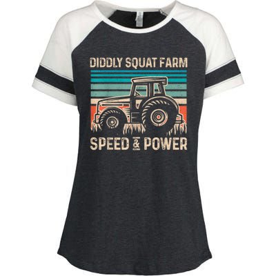 Perfect Tractor Design Diddly Squat Farm Speed And Power Vintage Retro Enza Ladies Jersey Colorblock Tee