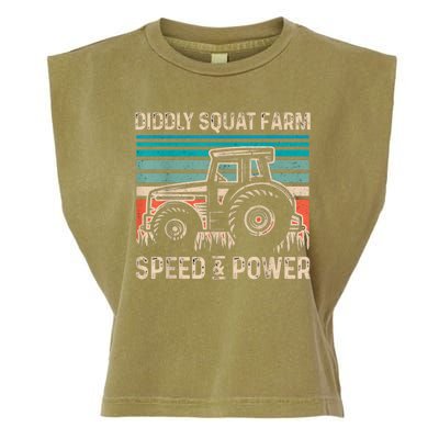 Perfect Tractor Design Diddly Squat Farm Speed And Power Vintage Retro Garment-Dyed Women's Muscle Tee