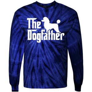 Poodle The Dogfather Cool Dog Daddy Dad Papa Father Tie-Dye Long Sleeve Shirt