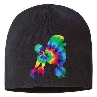 Poodle Tie Dye Vintage Hippie Dog Mom Dad Poodle Sustainable Beanie