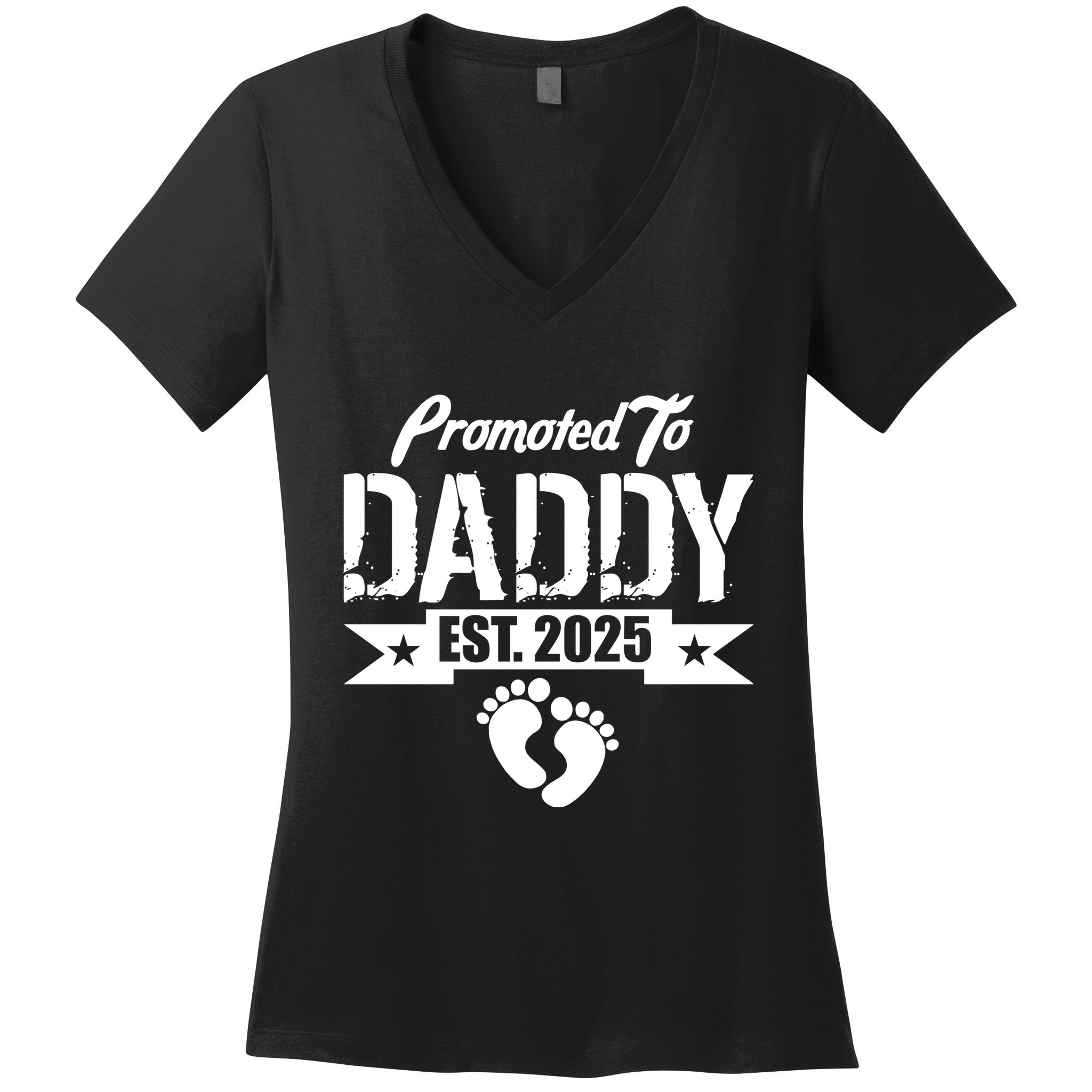 Promoted To Daddy Est. 2025 Women's V-Neck T-Shirt