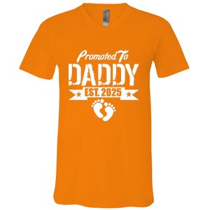 Promoted To Daddy Est. 2025 V-Neck T-Shirt