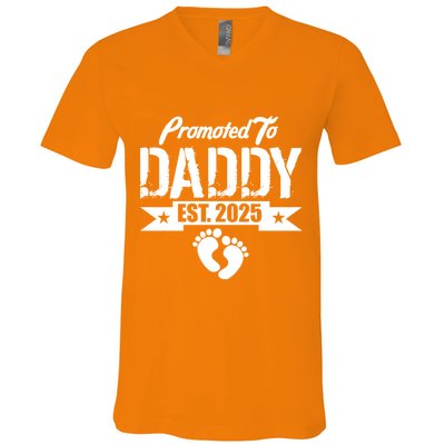 Promoted To Daddy Est. 2025 V-Neck T-Shirt