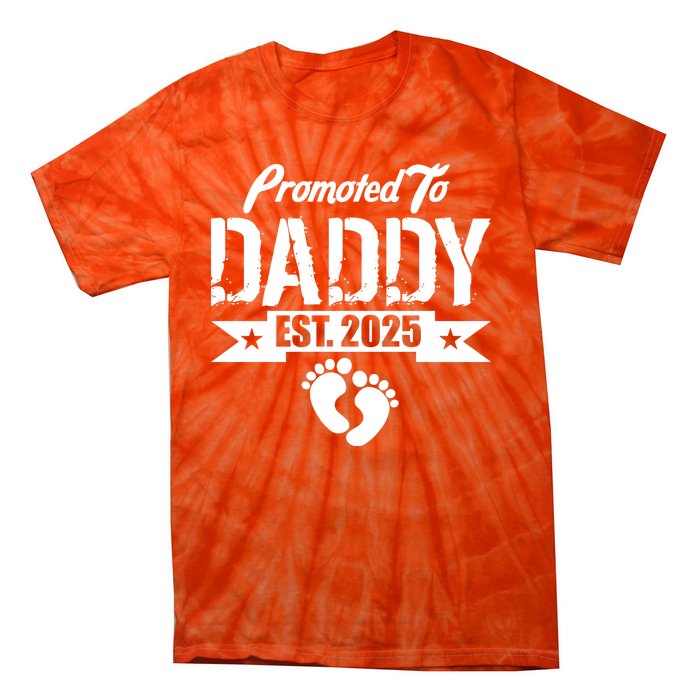 Promoted To Daddy Est. 2025 Tie-Dye T-Shirt