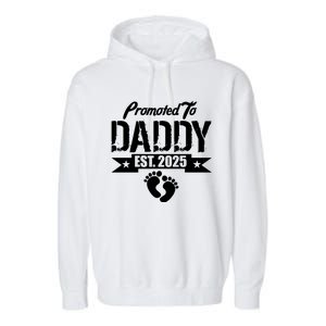 Promoted To Daddy Est. 2025 Garment-Dyed Fleece Hoodie