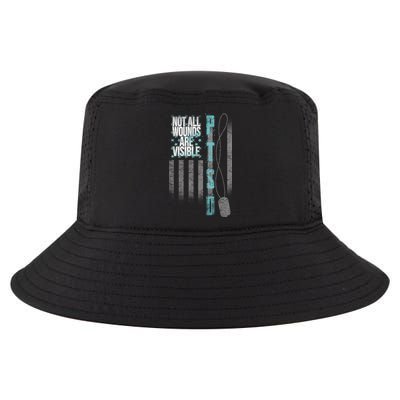 Not All Wounds Are Visible Ptsd Veteran Flag Cool Comfort Performance Bucket Hat