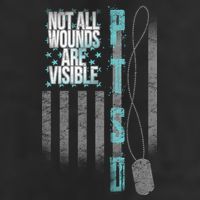 Not All Wounds Are Visible Ptsd Veteran Flag 7 Panel Mesh Trucker Snapback Hat