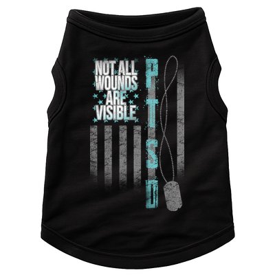 Not All Wounds Are Visible Ptsd Veteran Flag Doggie Tank