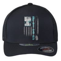 Not All Wounds Are Visible Ptsd Veteran Flag Flexfit Unipanel Trucker Cap