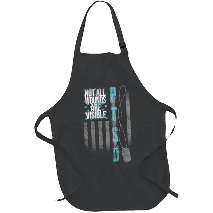 Not All Wounds Are Visible Ptsd Veteran Flag Apron