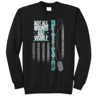 Not All Wounds Are Visible Ptsd Veteran Flag Sweatshirt