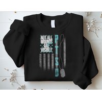 Not All Wounds Are Visible Ptsd Veteran Flag Sweatshirt