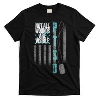 Not All Wounds Are Visible Ptsd Veteran Flag T-Shirt