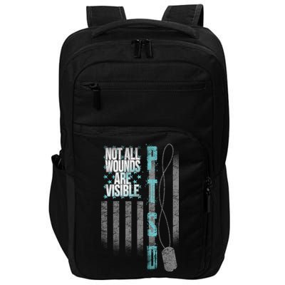 Not All Wounds Are Visible Ptsd Veteran Flag Impact Tech Backpack