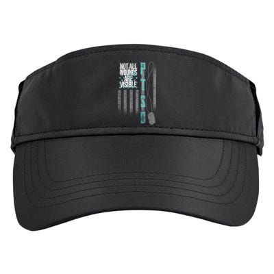 Not All Wounds Are Visible Ptsd Veteran Flag Adult Drive Performance Visor