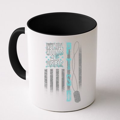 Not All Wounds Are Visible Ptsd Veteran Flag Mug