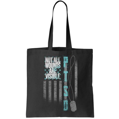 Not All Wounds Are Visible Ptsd Veteran Flag Bag