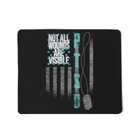 Not All Wounds Are Visible Ptsd Veteran Flag Mousepad