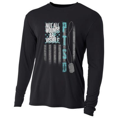 Not All Wounds Are Visible Ptsd Veteran Flag Cooling Performance Long Sleeve Crew