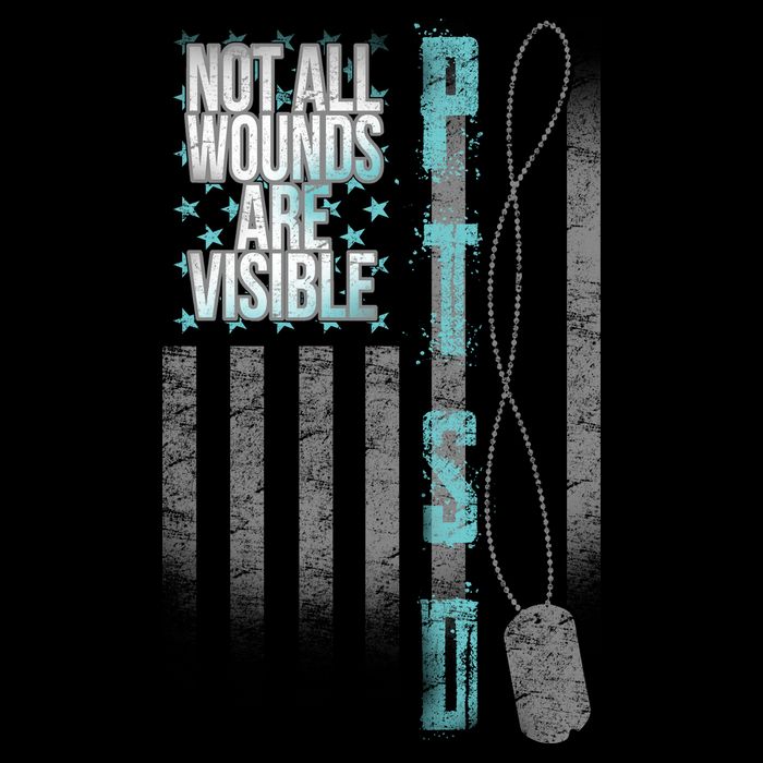 Not All Wounds Are Visible Ptsd Veteran Flag Poster