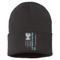 Not All Wounds Are Visible Ptsd Veteran Flag Sustainable Knit Beanie