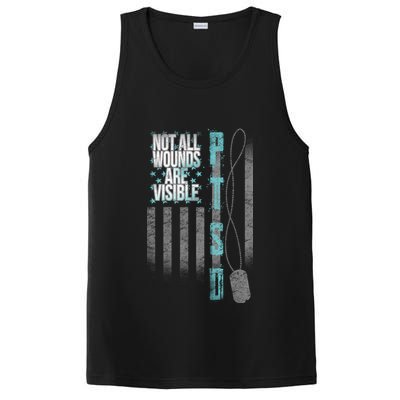 Not All Wounds Are Visible Ptsd Veteran Flag PosiCharge Competitor Tank