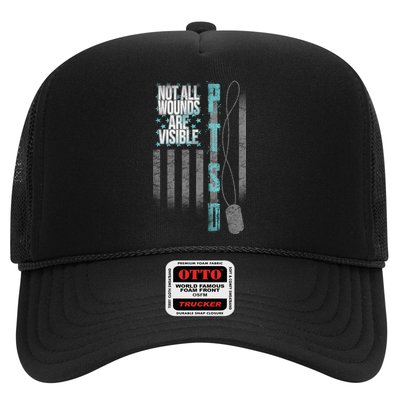 Not All Wounds Are Visible Ptsd Veteran Flag Trucker Hat