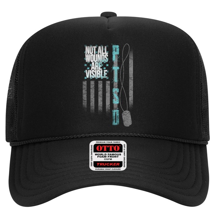 Not All Wounds Are Visible Ptsd Veteran Flag Hat
