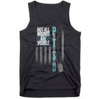 Not All Wounds Are Visible Ptsd Veteran Flag Tank Top