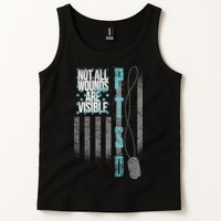 Not All Wounds Are Visible Ptsd Veteran Flag Tank Top