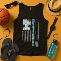 Not All Wounds Are Visible Ptsd Veteran Flag Tank Top