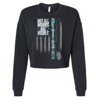 Not All Wounds Are Visible Ptsd Veteran Flag Cropped Pullover Crew