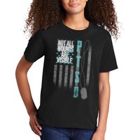 Not All Wounds Are Visible Ptsd Veteran Flag Kids T-Shirt