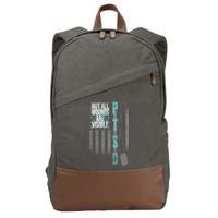 Not All Wounds Are Visible Ptsd Veteran Flag Cotton Canvas Backpack