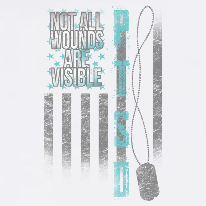 Not All Wounds Are Visible Ptsd Veteran Flag Garment-Dyed Sweatshirt
