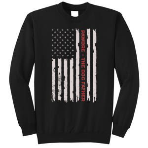 Pawdre The Dog Father. Dog Dad Distressed American Flag Tall Sweatshirt