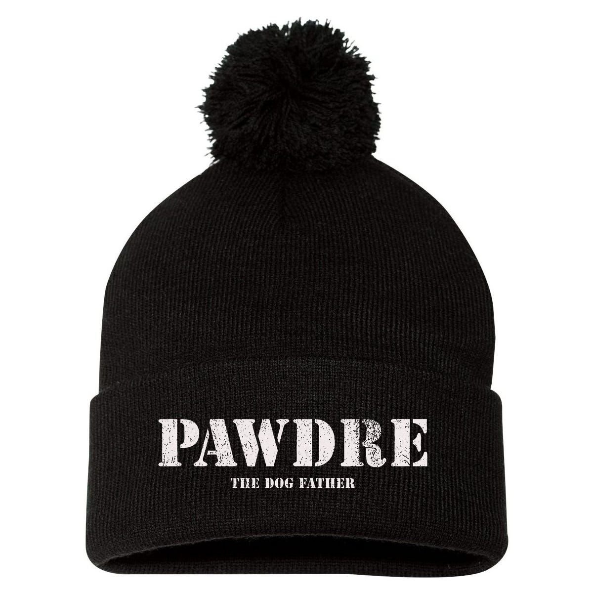Pawdre The Dog Father Dog Dad Fathers Day Pom Pom 12in Knit Beanie