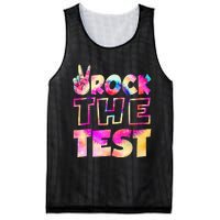 Peace Tie Dye Rock The Test Happy Testing Day Teacher Lover Mesh Reversible Basketball Jersey Tank