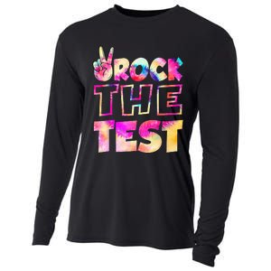 Peace Tie Dye Rock The Test Happy Testing Day Teacher Lover Cooling Performance Long Sleeve Crew