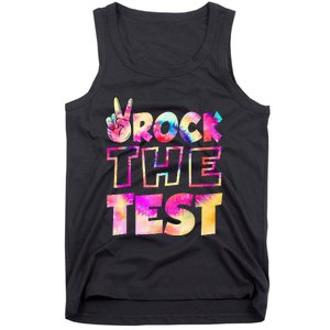 Peace Tie Dye Rock The Test Happy Testing Day Teacher Lover Tank Top