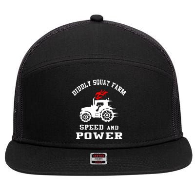 Perfect Tractor Design Diddly Squat Farm Speed And Power 7 Panel Mesh Trucker Snapback Hat