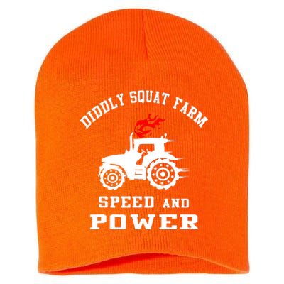 Perfect Tractor Design Diddly Squat Farm Speed And Power Short Acrylic Beanie