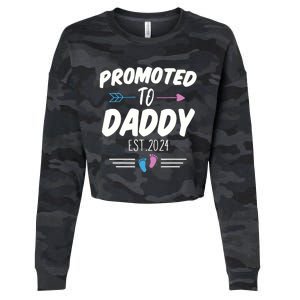 Promoted To Daddy Est 2024 Soon To Be Daddy First Time Daddy Cropped Pullover Crew