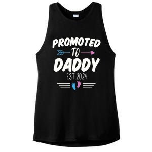 Promoted To Daddy Est 2024 Soon To Be Daddy First Time Daddy Ladies PosiCharge Tri-Blend Wicking Tank