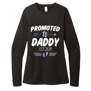 Promoted To Daddy Est 2024 Soon To Be Daddy First Time Daddy Womens CVC Long Sleeve Shirt