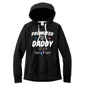 Promoted To Daddy Est 2024 Soon To Be Daddy First Time Daddy Women's Fleece Hoodie